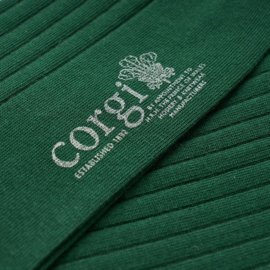 Accessories Corgi | Brecon Green Mens Cotton Socks