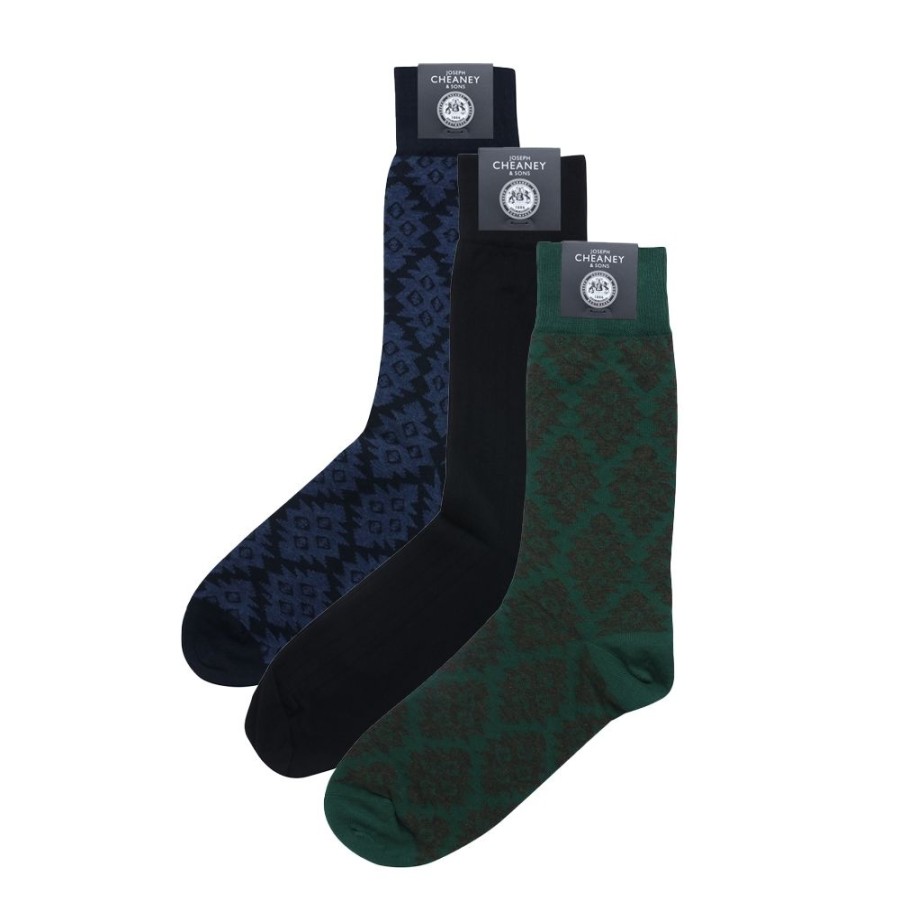 Accessories Corgi | Socks Gift Box - 3 Pack - Navy, Black, Green