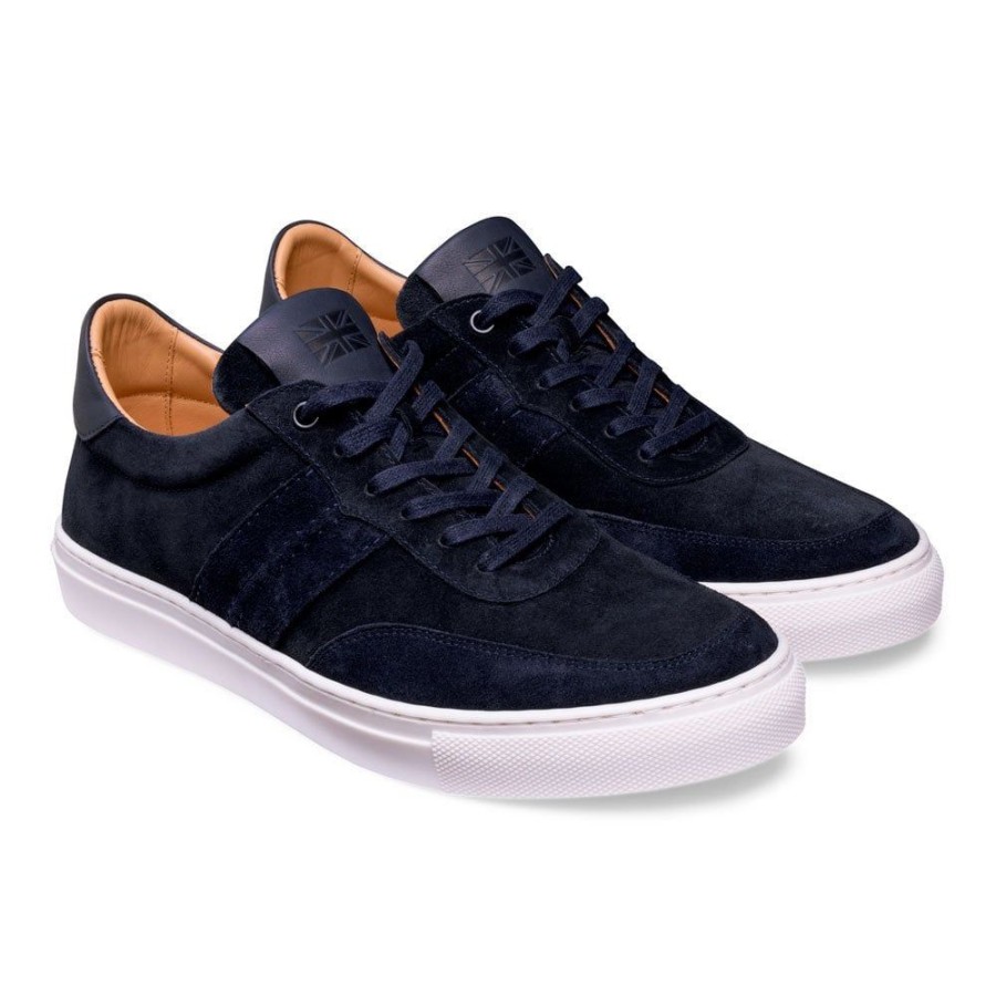 Men Cheaney X Goral Trainers | Steel Trainer In Navy Suede/Navy Leather