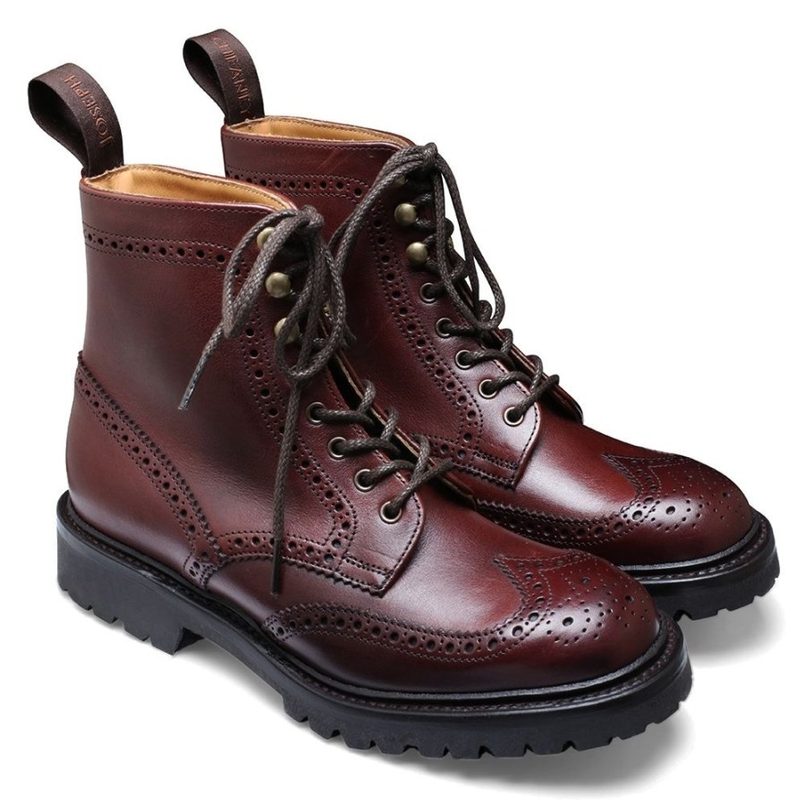 Women Cheaney Derby Boots | Olivia Gv Derby Brogue Boot In Polo Brown Eco Oiled Leather