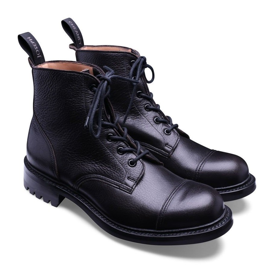 Men Cheaney Military Boots | Hurricane Ii C Derby Boot In Black Kudu Leather