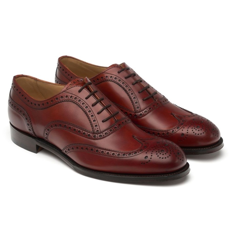 Men Cheaney Brogues | Arthur Iii Oxford Brogue In Dark Leaf Calf Leather | Leather Sole