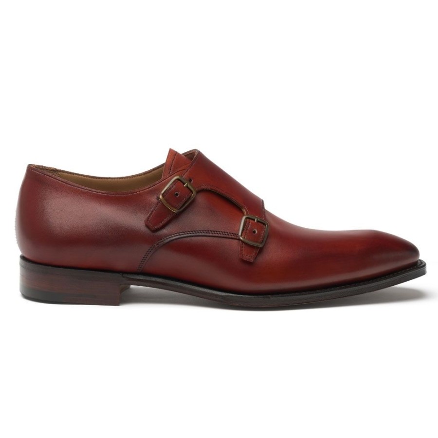 Men Cheaney Monk Shoes | Tiverton Double Buckle Monk Shoe In Dark Leaf Calf Leather