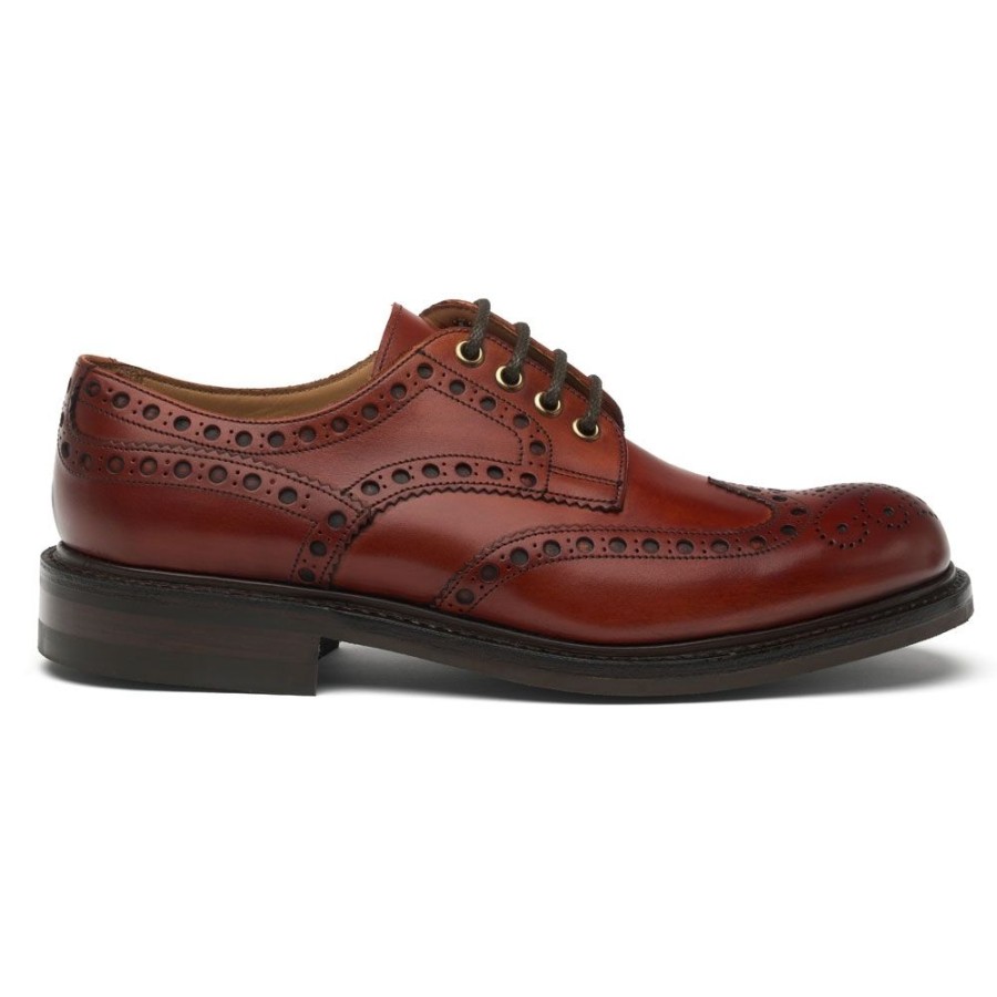 Men Cheaney Brogues | Avon R Derby Brogue In Dark Leaf Calf Leather