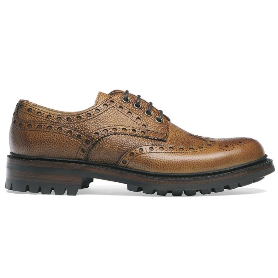 Men Cheaney Brogues | Avon C Derby Brogue In Almond Grain Leather