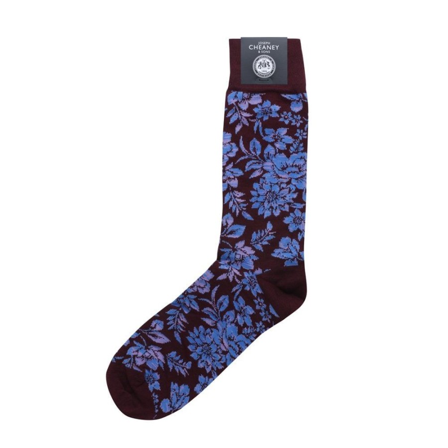 Accessories Corgi | Floral Pattern Port Mens Cotton Socks