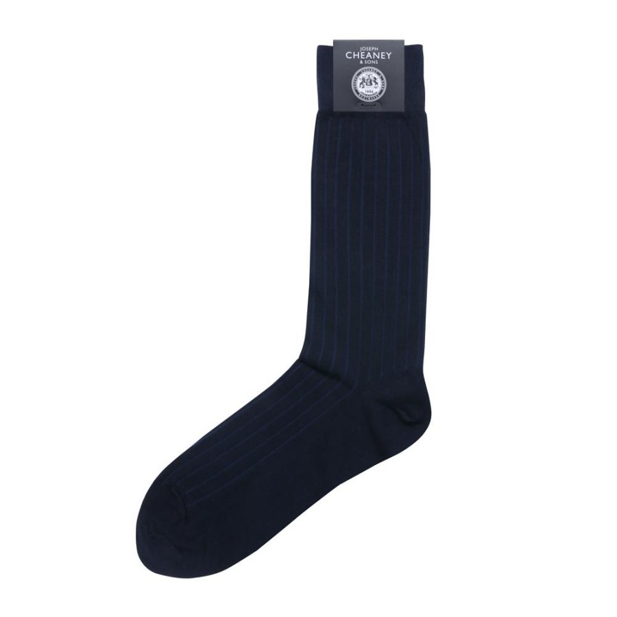 Accessories Corgi | Brecon Navy Mens Cotton Socks