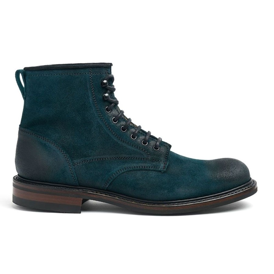 Men Cheaney Derby Boots | Jaxson Ii R Derby Boot In Teal Burnished Suede