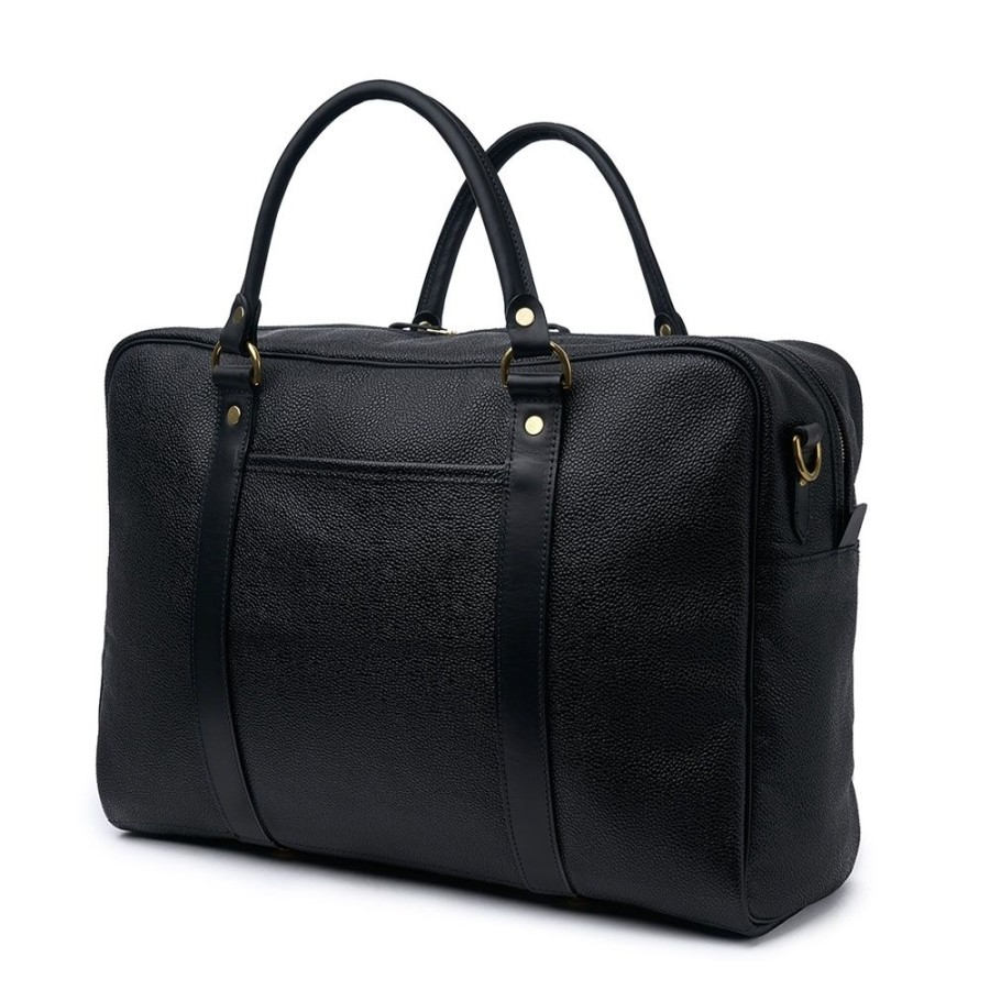 Accessories Croots X Cheaney | Holdall In Black Grain Leather