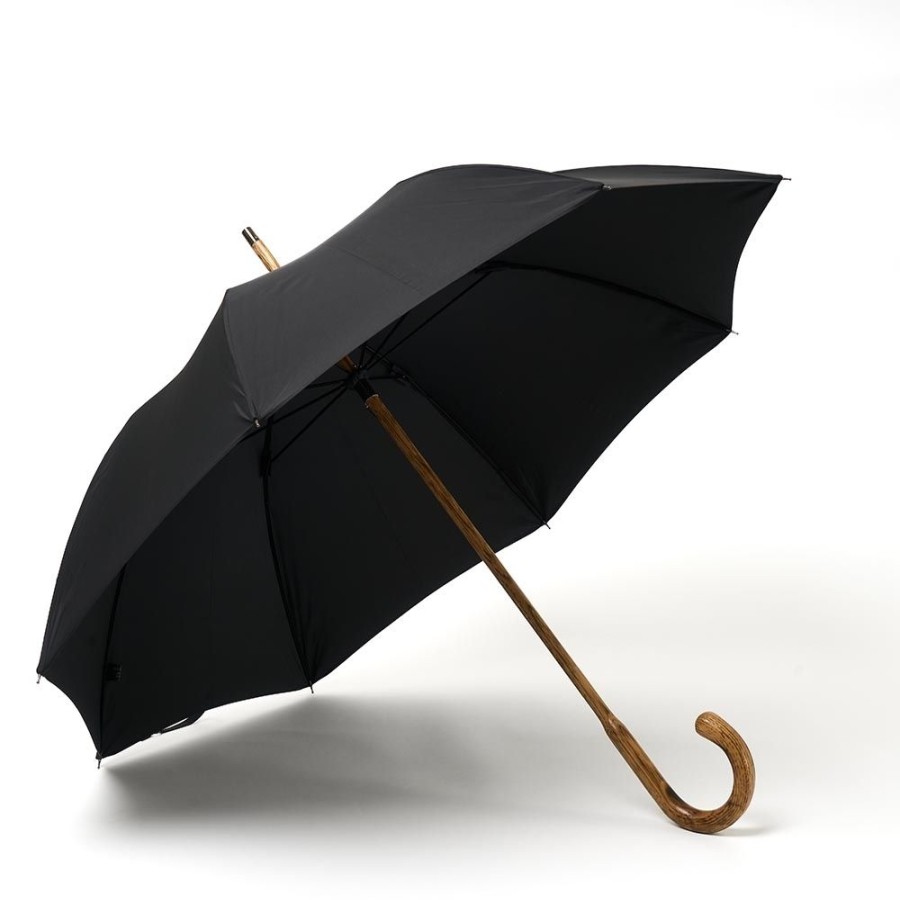 Accessories Cheaney | Solid Hickory Stick Umbrella In Black