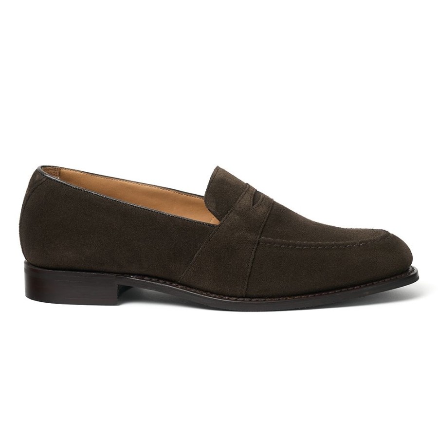 Men Cheaney Loafers | Gracechurch D Penny Loafer In Dark Brown Suede