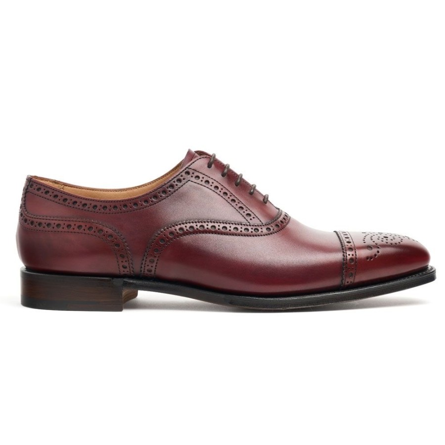 Men Cheaney Semi Brogues | Islington Oxford Semi Brogue In Burgundy Calf Leather