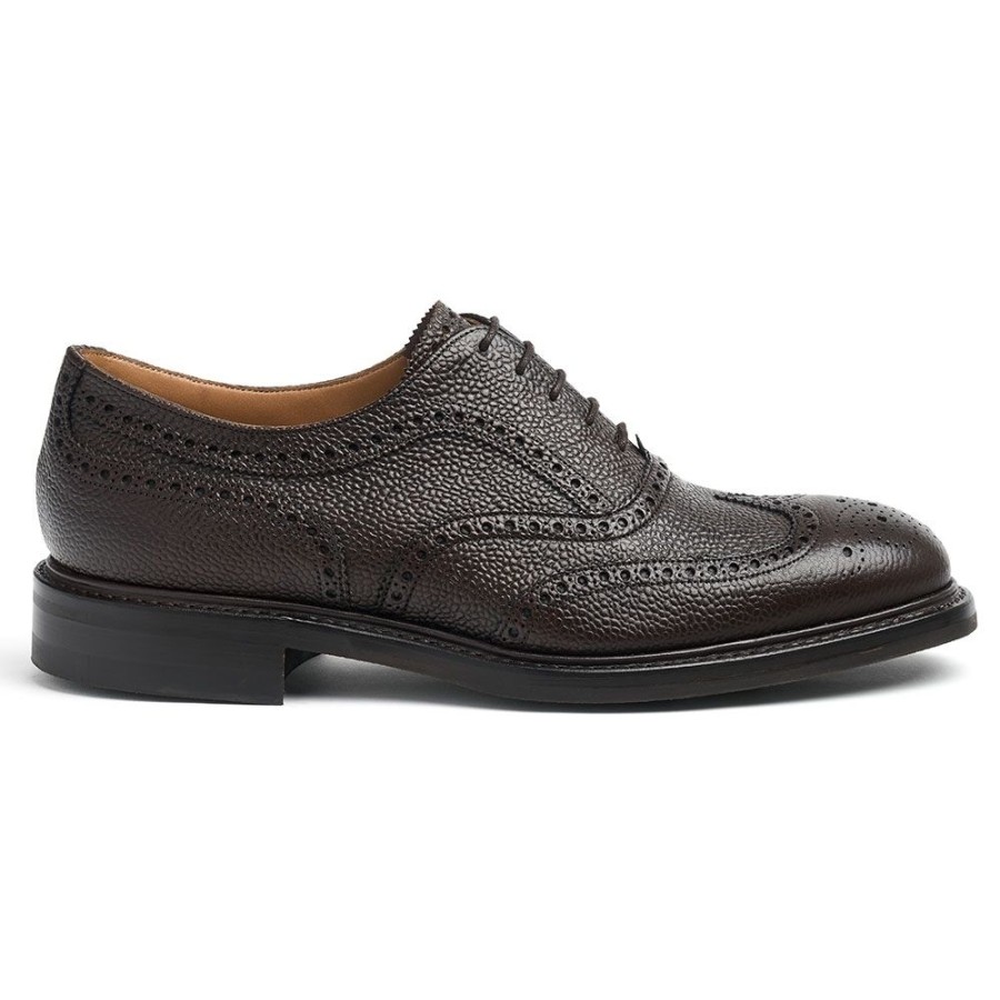 Men Cheaney Brogues | Hythe Ii R Wingcap Oxford Brogue In Walnut Grain Leather