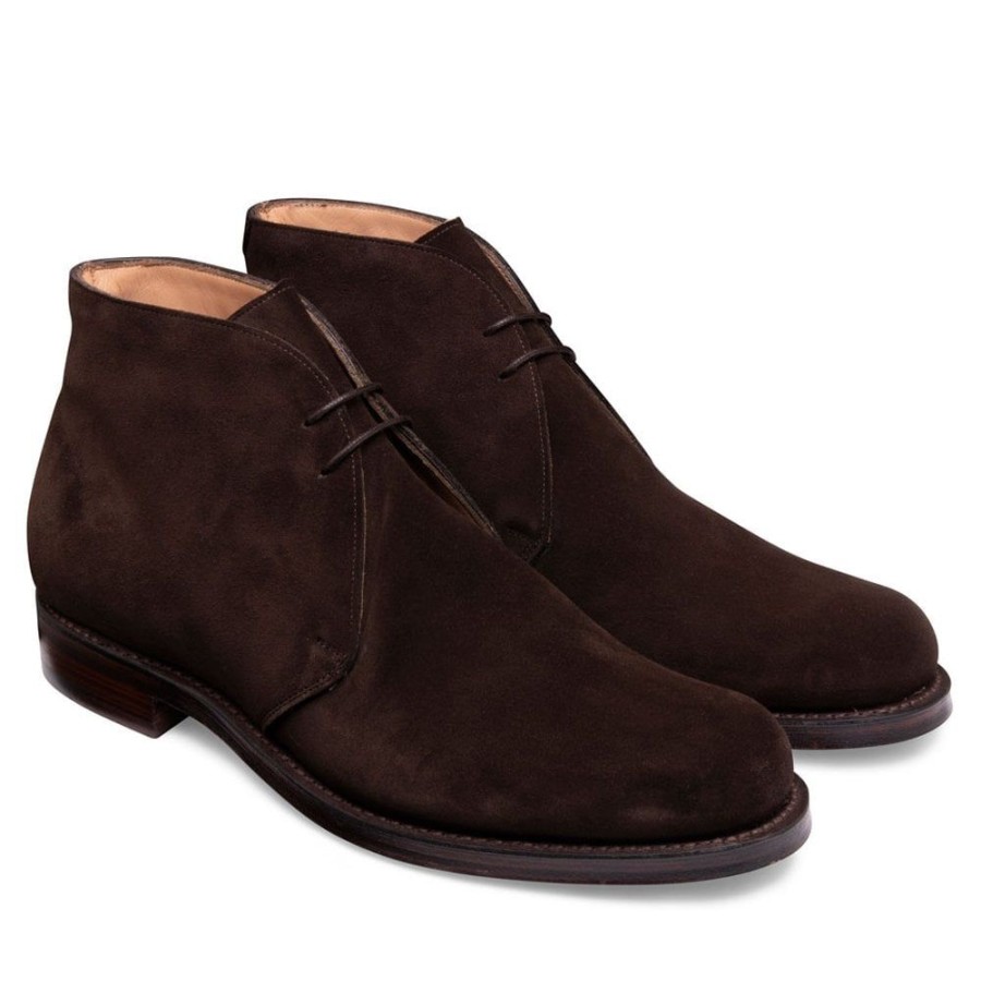 Men Cheaney Chukka Boots | Garforth Ef Chukka Boot In Bitter Chocolate Calf Suede