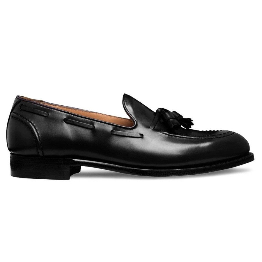 Men Cheaney Loafers | Harry Ii Ef Tassel Loafer In Black Calf Leather