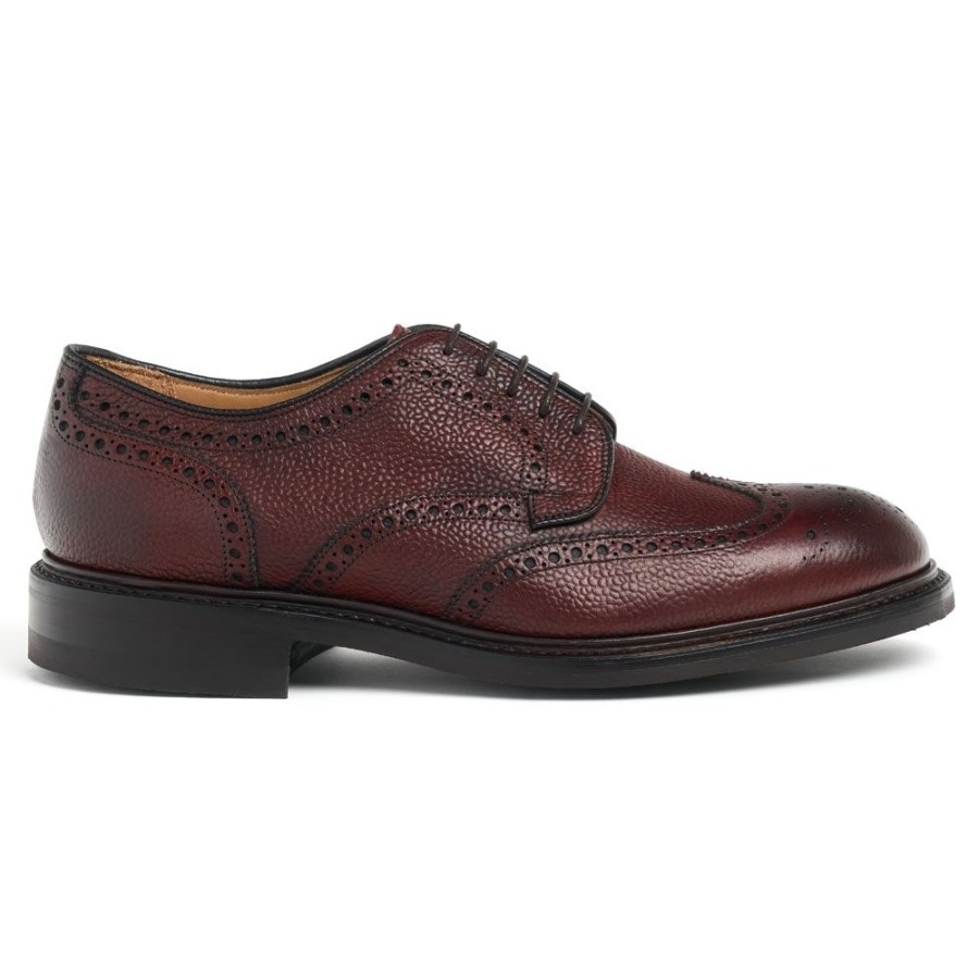 Men Cheaney Brogues | Bexhill R Derby Brogue In Burgundy Grain Leather