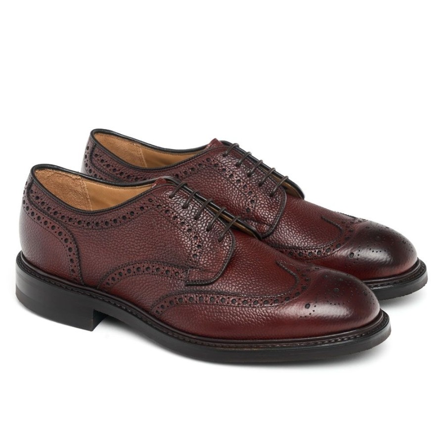 Men Cheaney Brogues | Bexhill R Derby Brogue In Burgundy Grain Leather