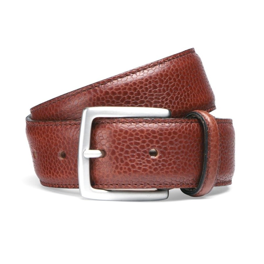 Accessories Cheaney | Mahogany Grain Belt With Silver Buckle