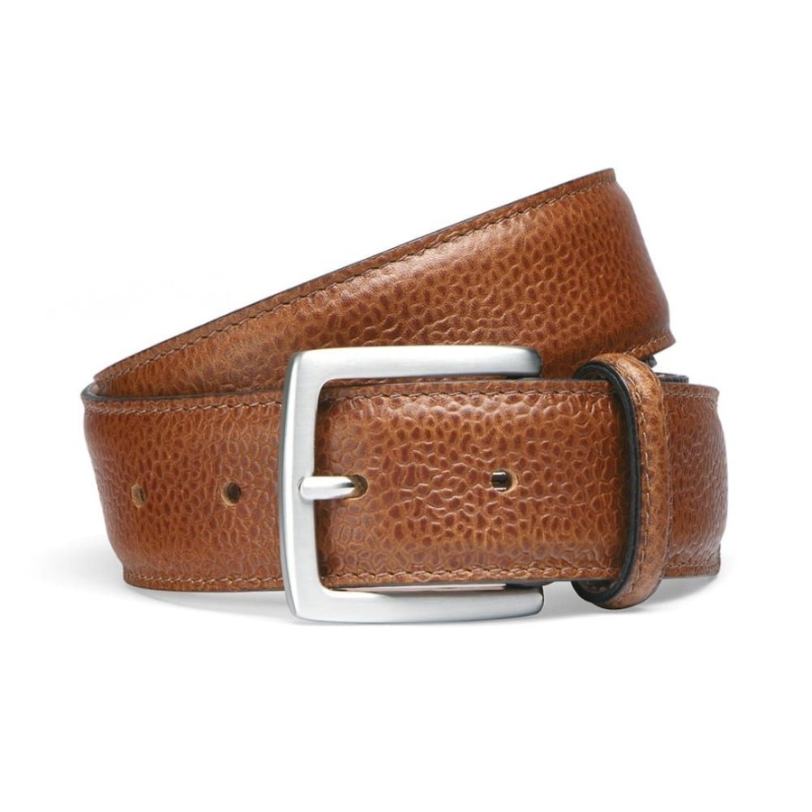 Accessories Cheaney | Almond Grain Belt With Silver Buckle