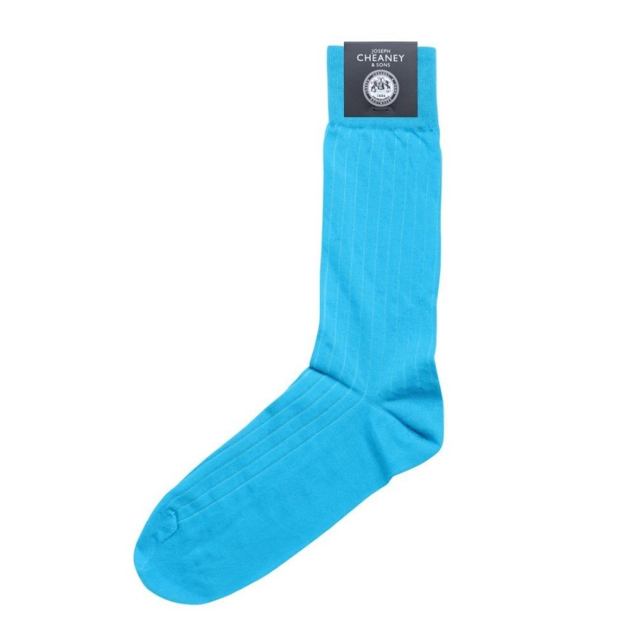 Accessories Corgi | Brecon Light Blue (Peacock) Mens Cotton Socks