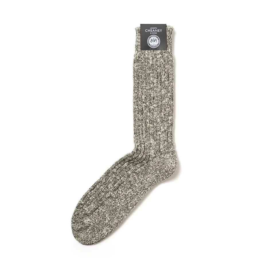 Accessories Corgi | Marl Ribbed Green Pure Cotton Socks