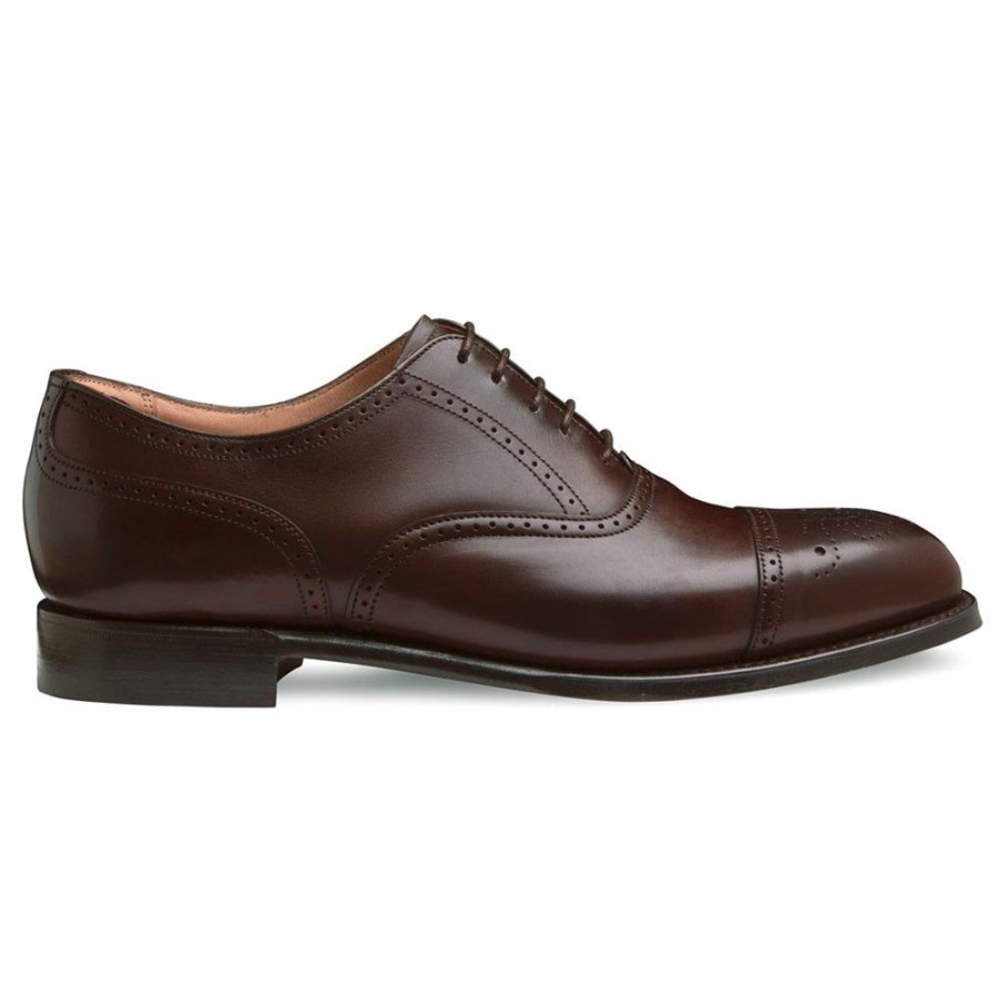 Men Cheaney Semi Brogues | Kelmarsh Oxford Semi Brogue In Dark Brown Calf Leather | Leather Sole