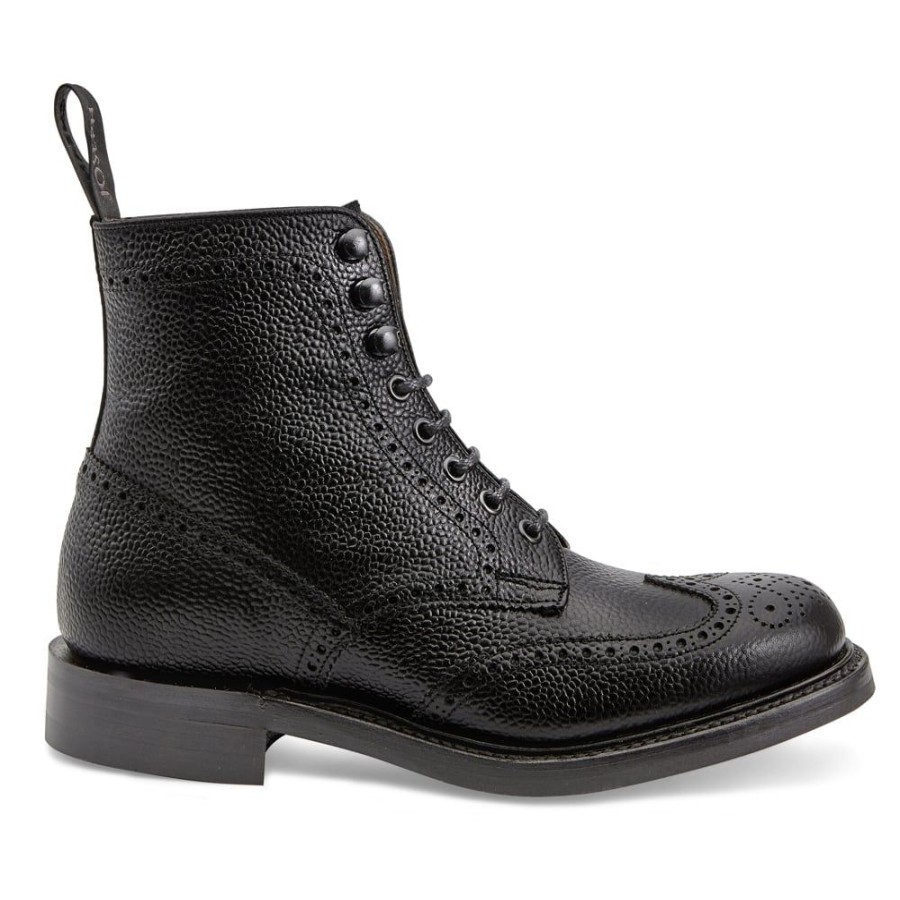 Women Cheaney Derby Boots | Olivia R Derby Brogue Boot In Black Grain Leather