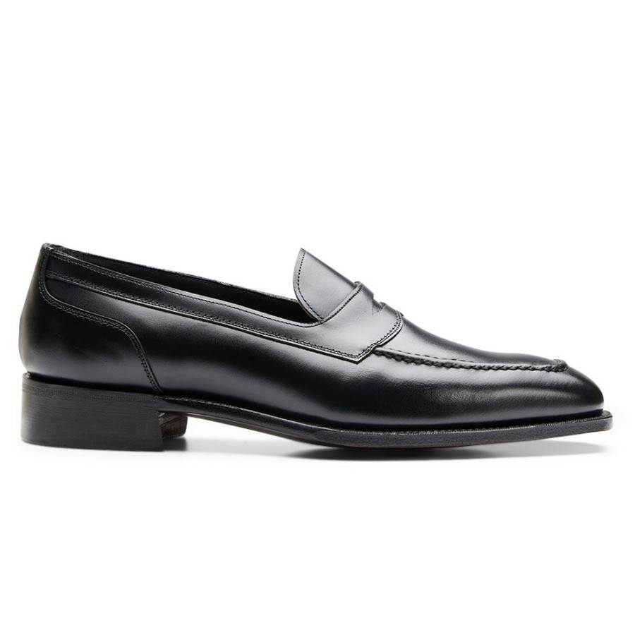 Men Cheaney Loafers | Saxon Penny Loafer In Black Calf Leather