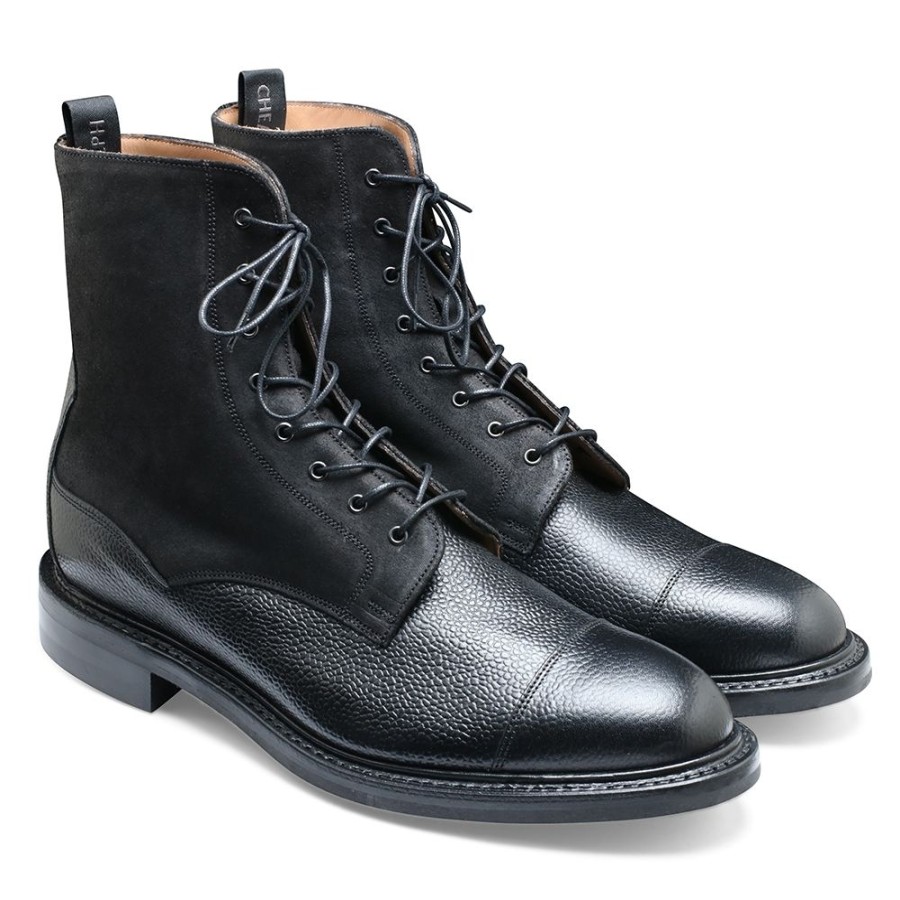 Men Cheaney Derby Boots | Banbury R Derby Boot In Black Grain/Black Coupe