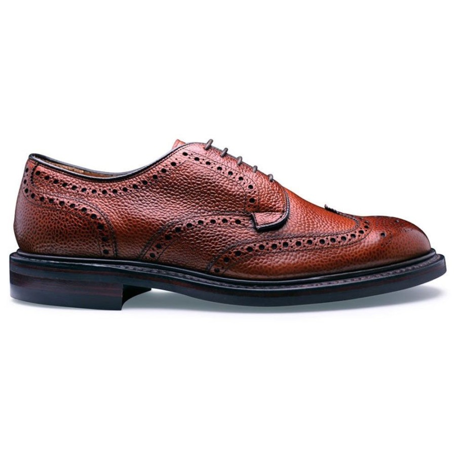 Men Cheaney Brogues | Bexhill Ii R Derby Brogue In Mahogany Grain Leather