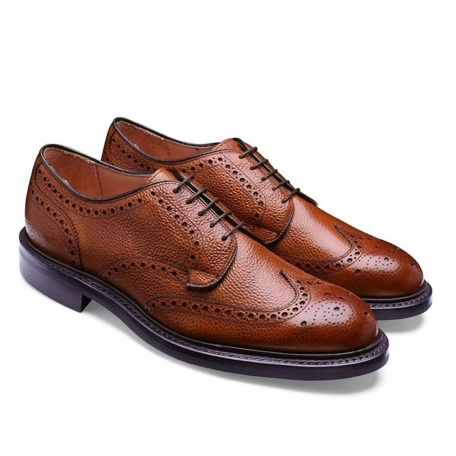 Men Cheaney Brogues | Bexhill Ii R Derby Brogue In Mahogany Grain Leather