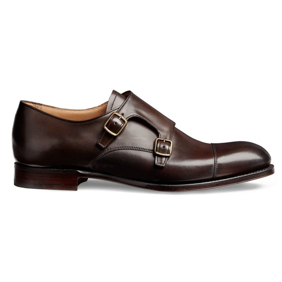 Men Cheaney Monk Shoes | Edmund Double Buckle Monk Shoe In Mocha Calf Leather