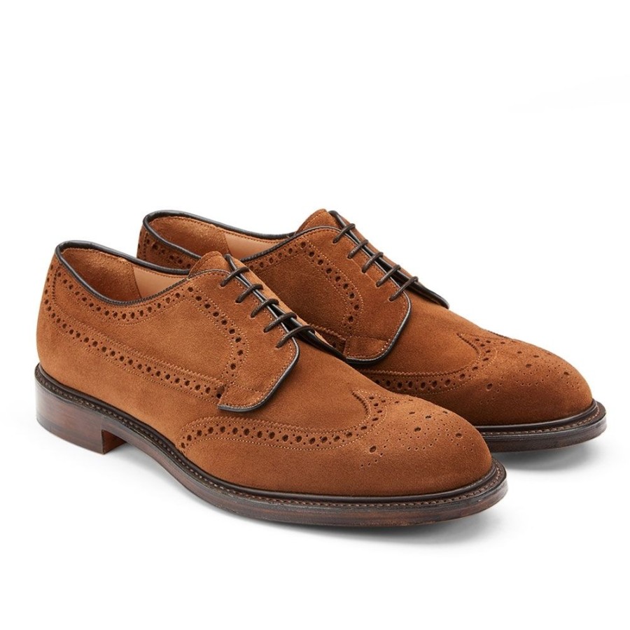 Men Cheaney Derbys | Carlton Derby Brogue In Rustique Suede