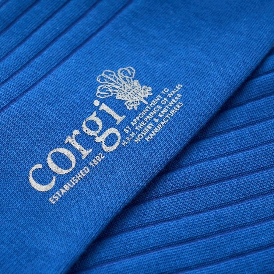 Accessories Corgi | Brecon Blue Mens Cotton Socks