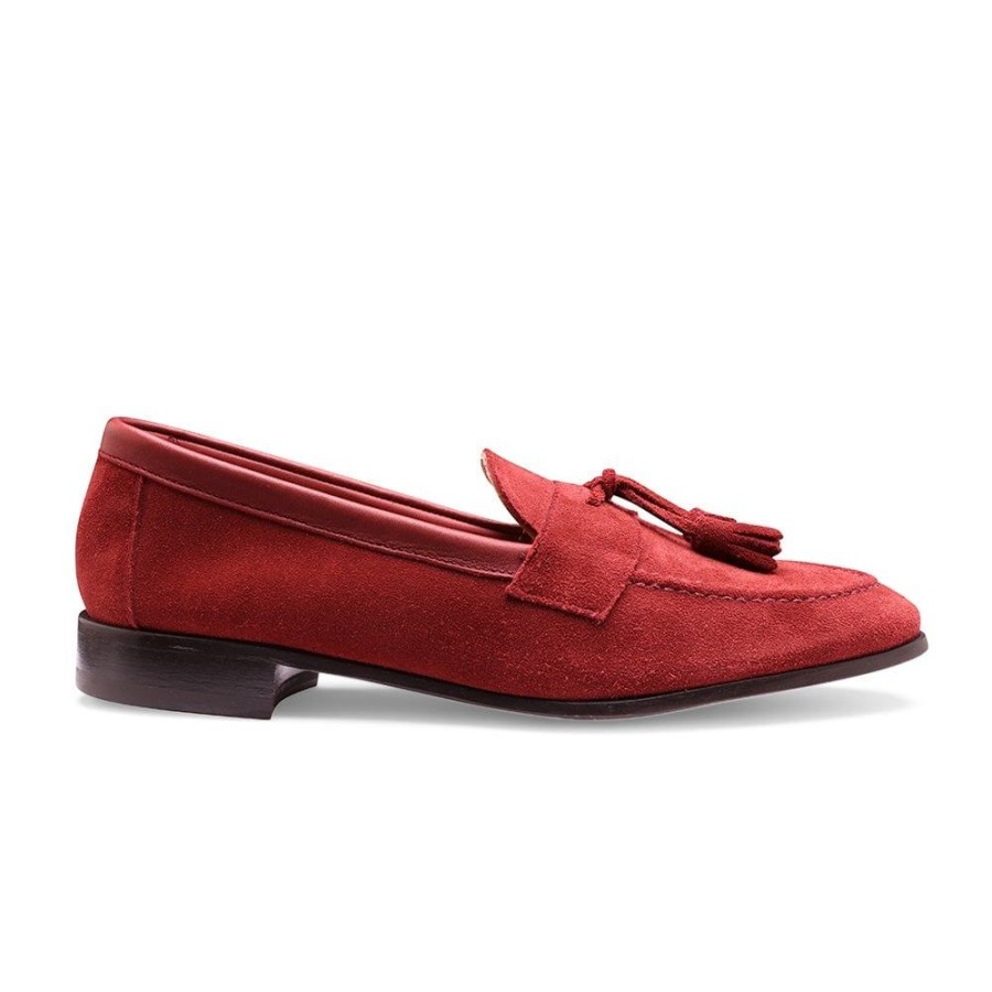 Women Cheaney Loafers | Tilly Collapsible Tassel Loafer In Rum Punch Suede