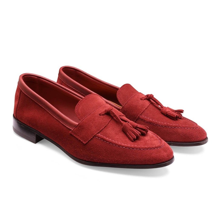 Women Cheaney Loafers | Tilly Collapsible Tassel Loafer In Rum Punch Suede