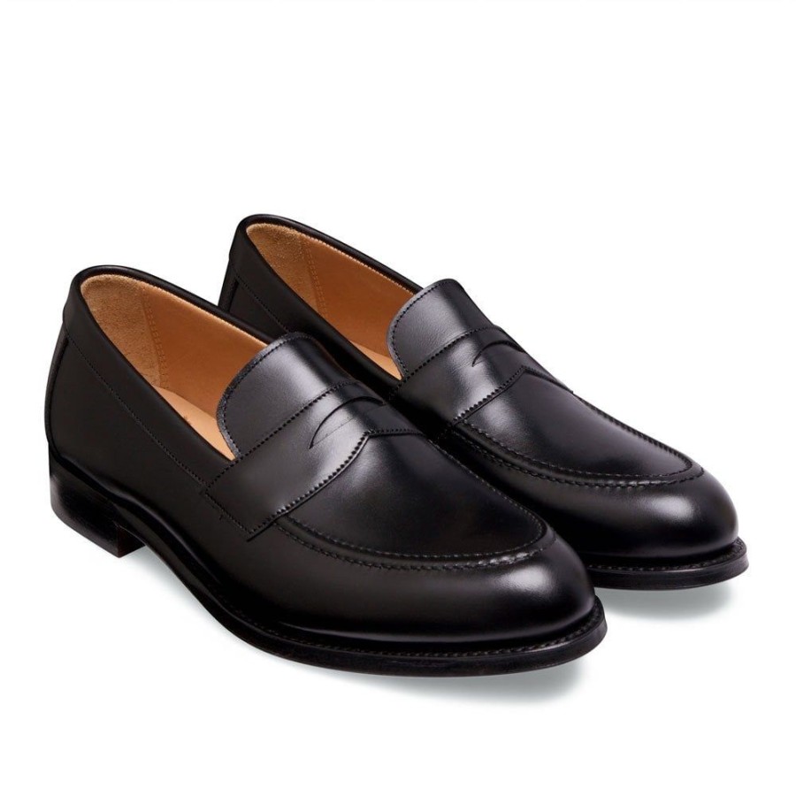 Men Cheaney Loafers | Hadley Penny Loafer In Black Calf Leather