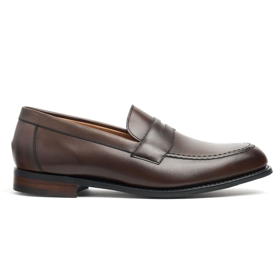 Men Cheaney Loafers | Hadley D Penny Loafer In Mocha Calf Leather