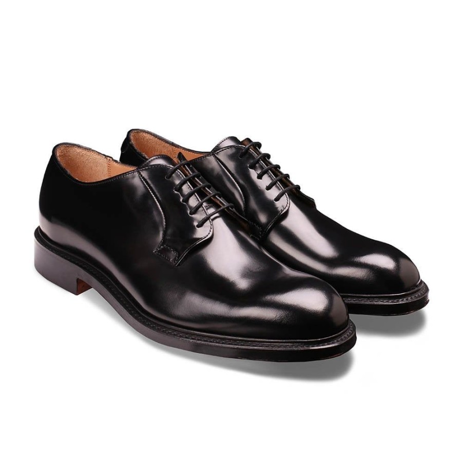 Men Cheaney Derbys | Charles Derby In Black Bookbinder Leather