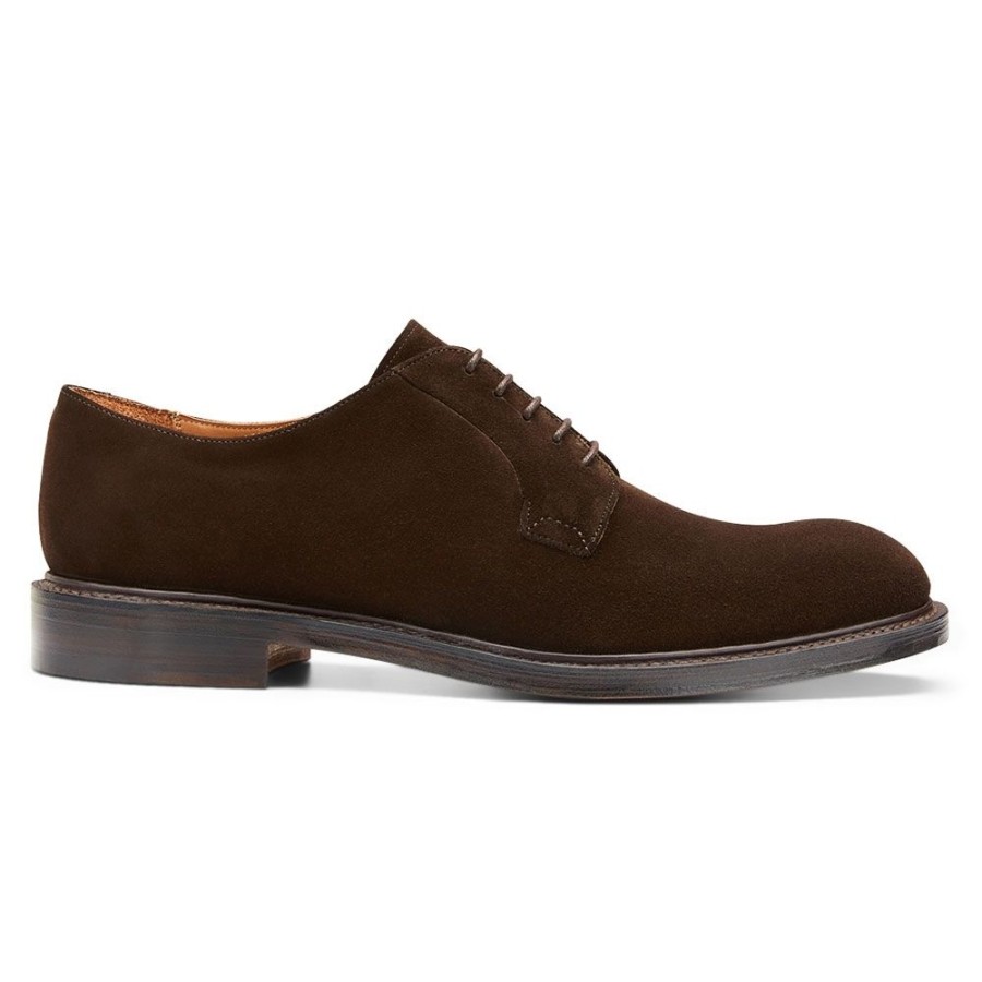 Men Cheaney Derbys | Charles Derby In Bitter Chocolate Suede