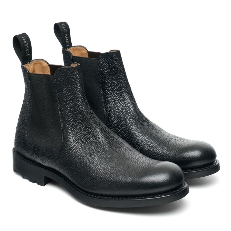 Men Cheaney Chelsea Boots | Barnes Iii B Chelsea Boot In Black Grain Leather