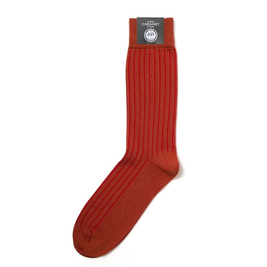 Accessories Corgi | Brecon Orange Mens Cotton Socks