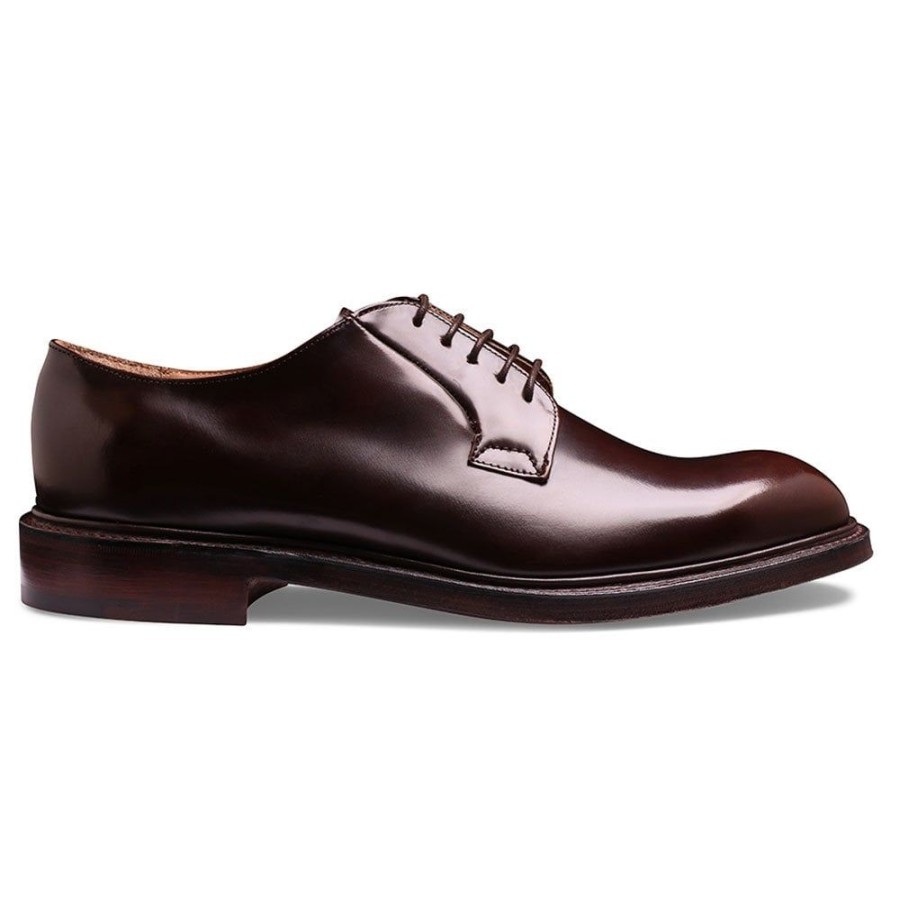 Men Cheaney Derbys | Charles Derby In Espresso Polished Leather