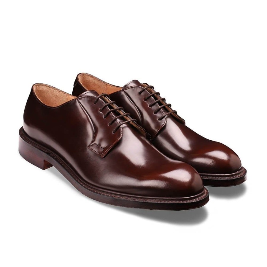 Men Cheaney Derbys | Charles Derby In Espresso Polished Leather