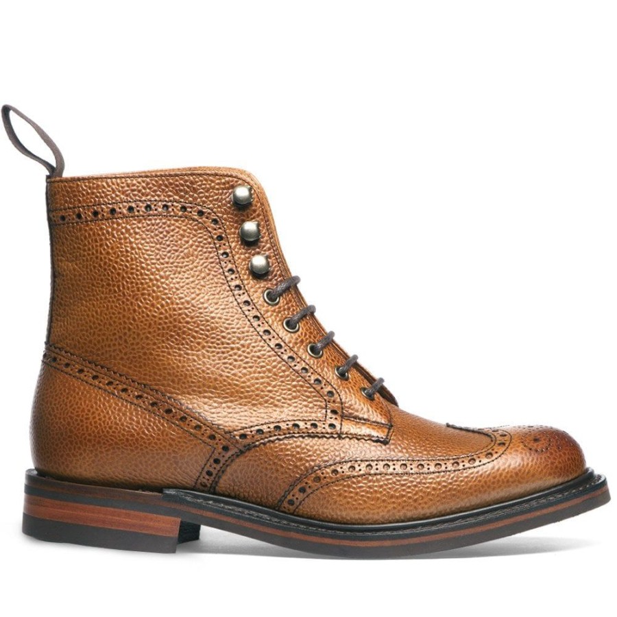 Women Cheaney Derby Boots | Olivia R Derby Brogue Boot In Almond Grain Leather