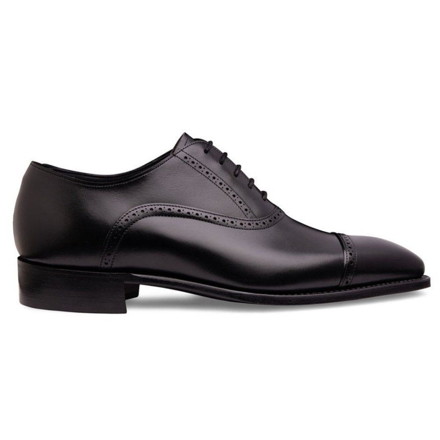 Men Cheaney Oxfords | Windsor Capped Oxford In Black Calf Leather