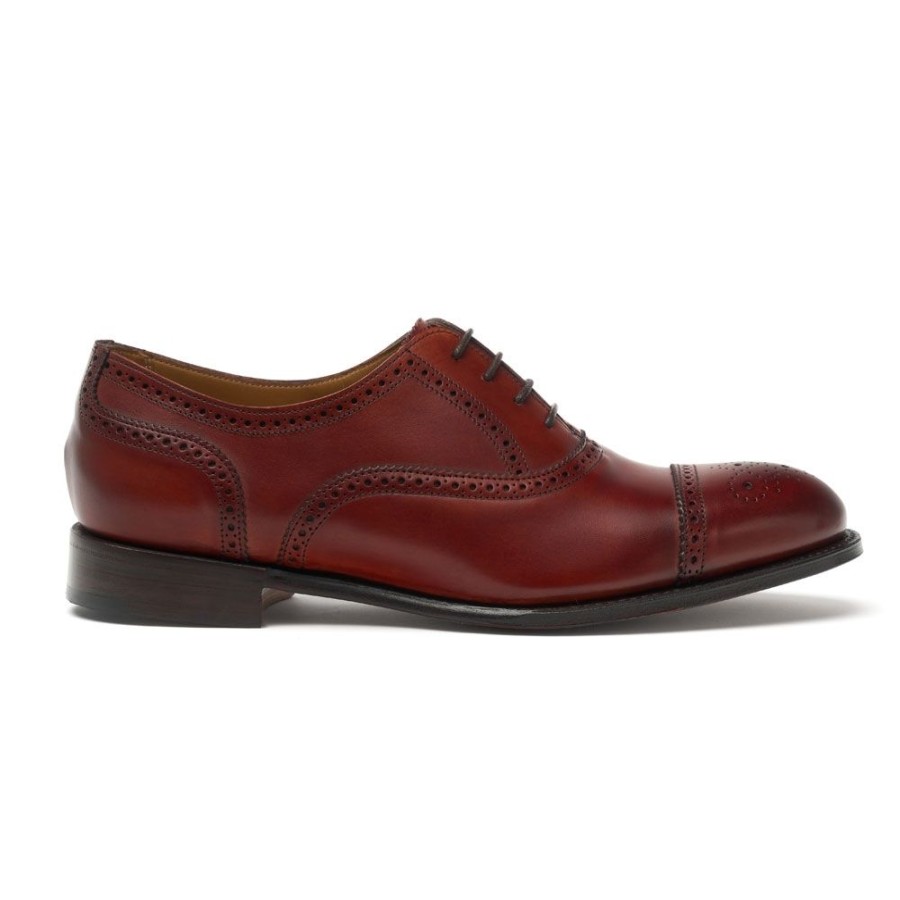 Women Cheaney Semi Brogues | Darcey Oxford Semi Brogue In Dark Leaf Calf Leather