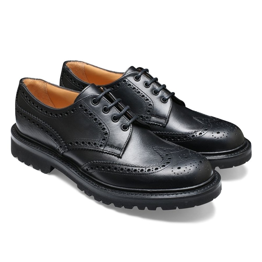 Women Cheaney Brogues | Beccles Gv Derby Brogue In Black Eco Oiled Leather