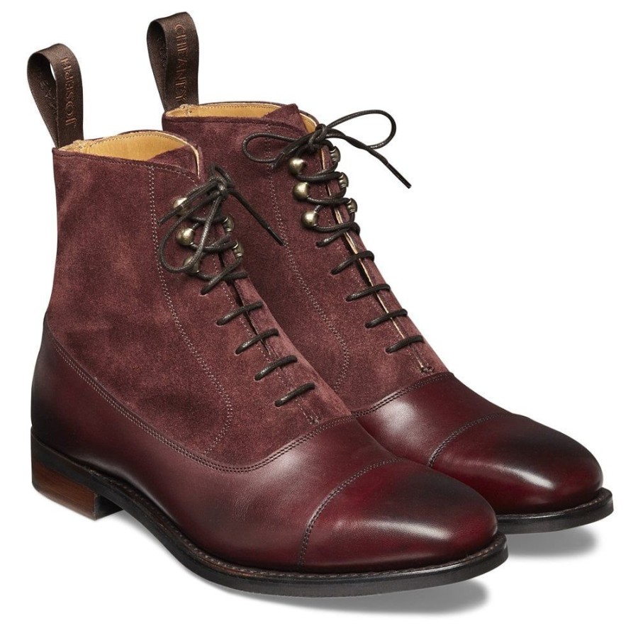 Women Cheaney Balmoral Boots | Anna D Balmoral Boot In Burnished Burgundy/Plum Suede