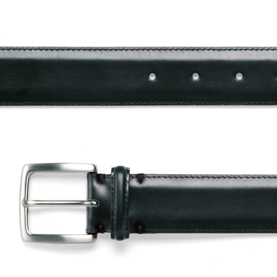 Accessories Cheaney | Black Calf Belt With Silver Buckle